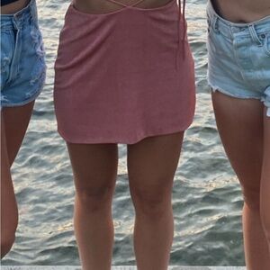 White Fox Boutique Dusty Rose Mini Skirt and top